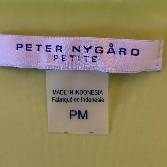 Peter Nygard Womens Yellow Crochet Short Sleeve Top With Matching Tank Petite Me - Picture 4 of 10